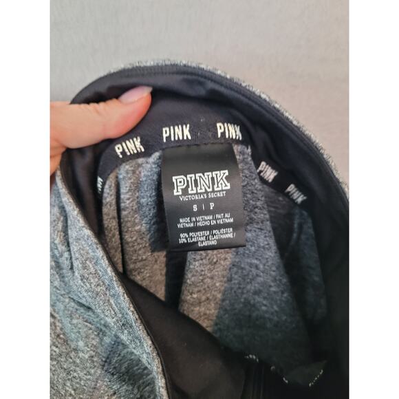 Victoria’s Secret PINK Gray 1/4 Zip Pullover – Sz Small – Logo Dog – Thumb Holes - Picture 4 of 9